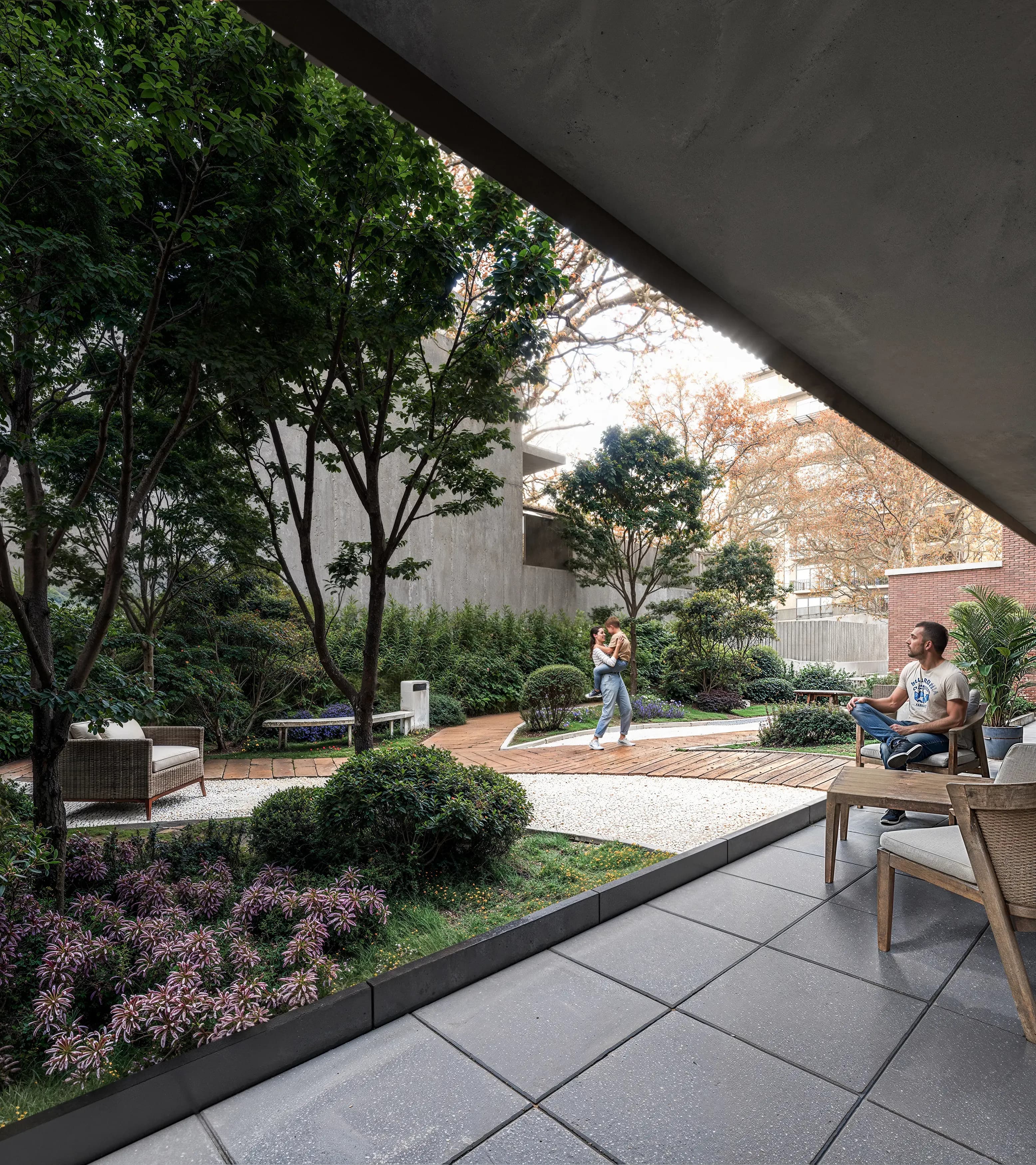 Outdoor summer terrace