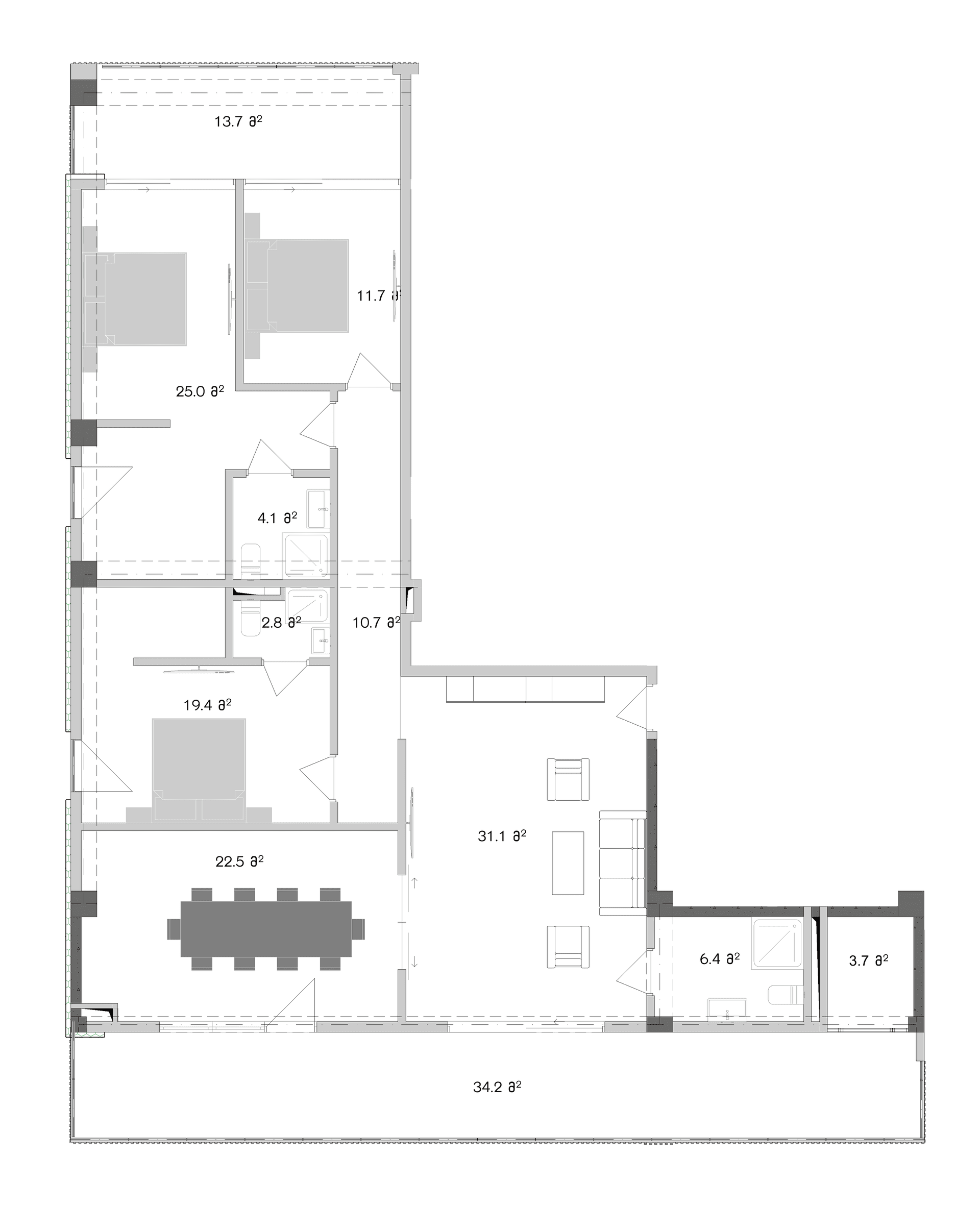 3 Bedroom floor plan