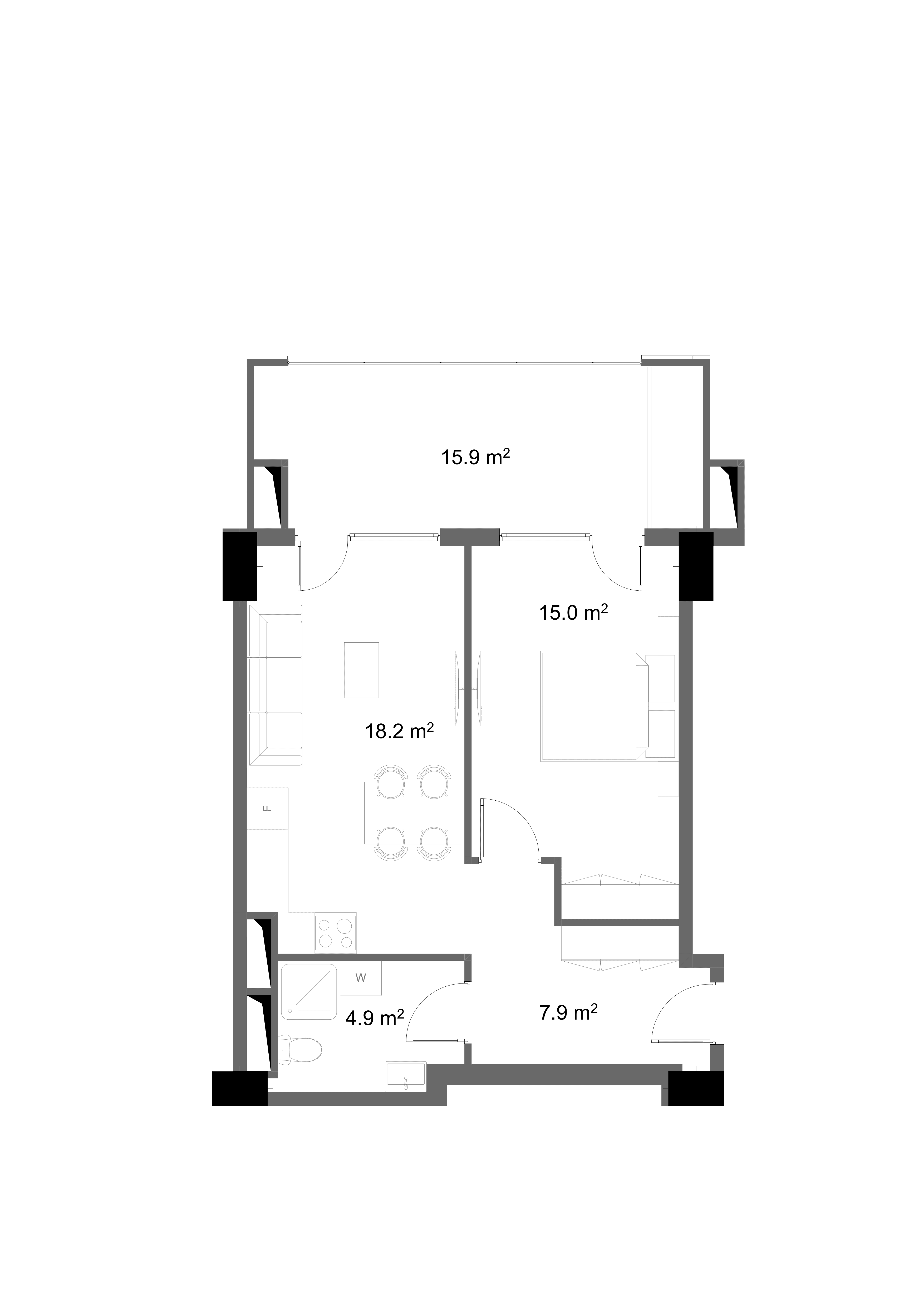 1 Спальня 1003