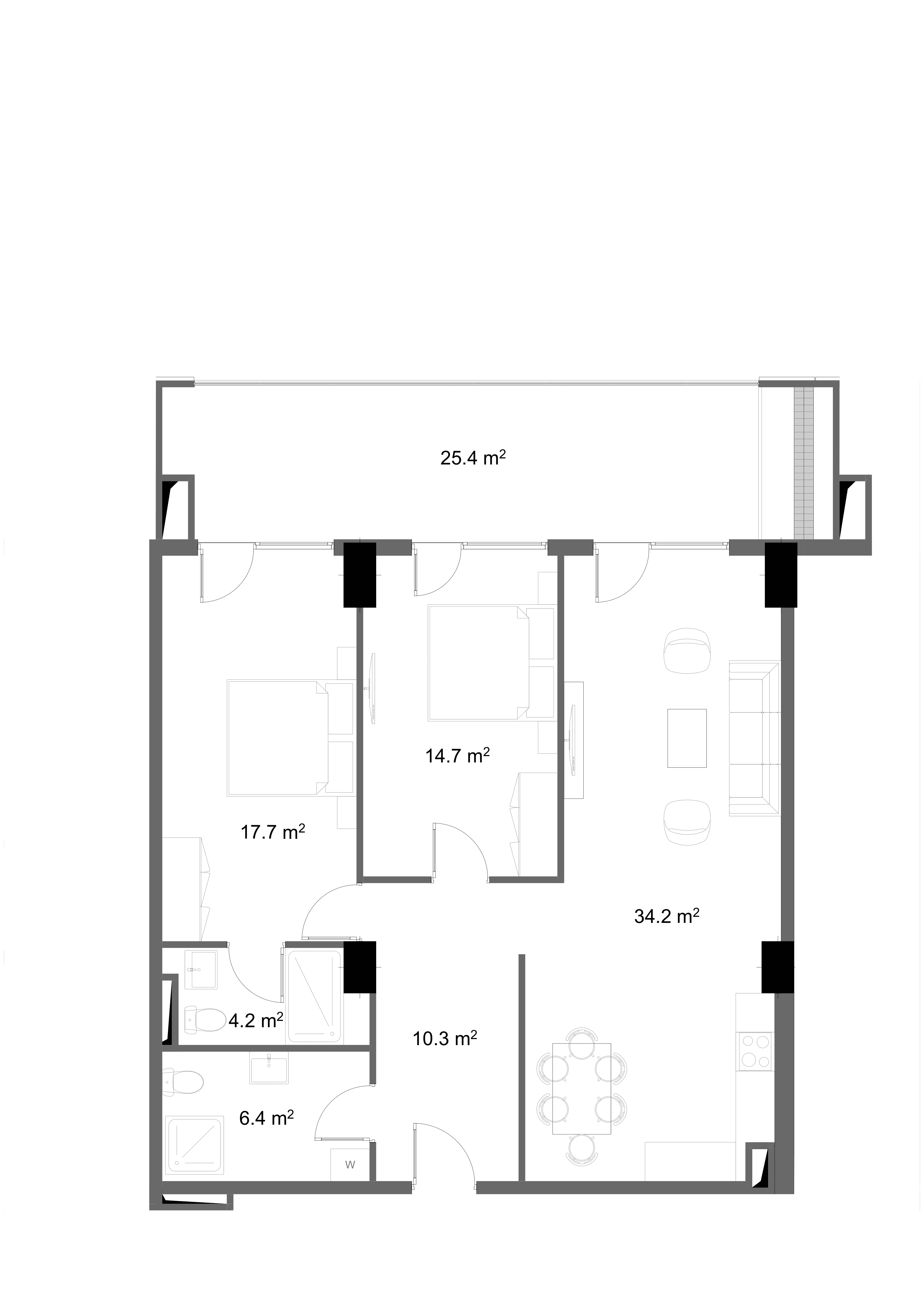 2 Спальни Большая 1011