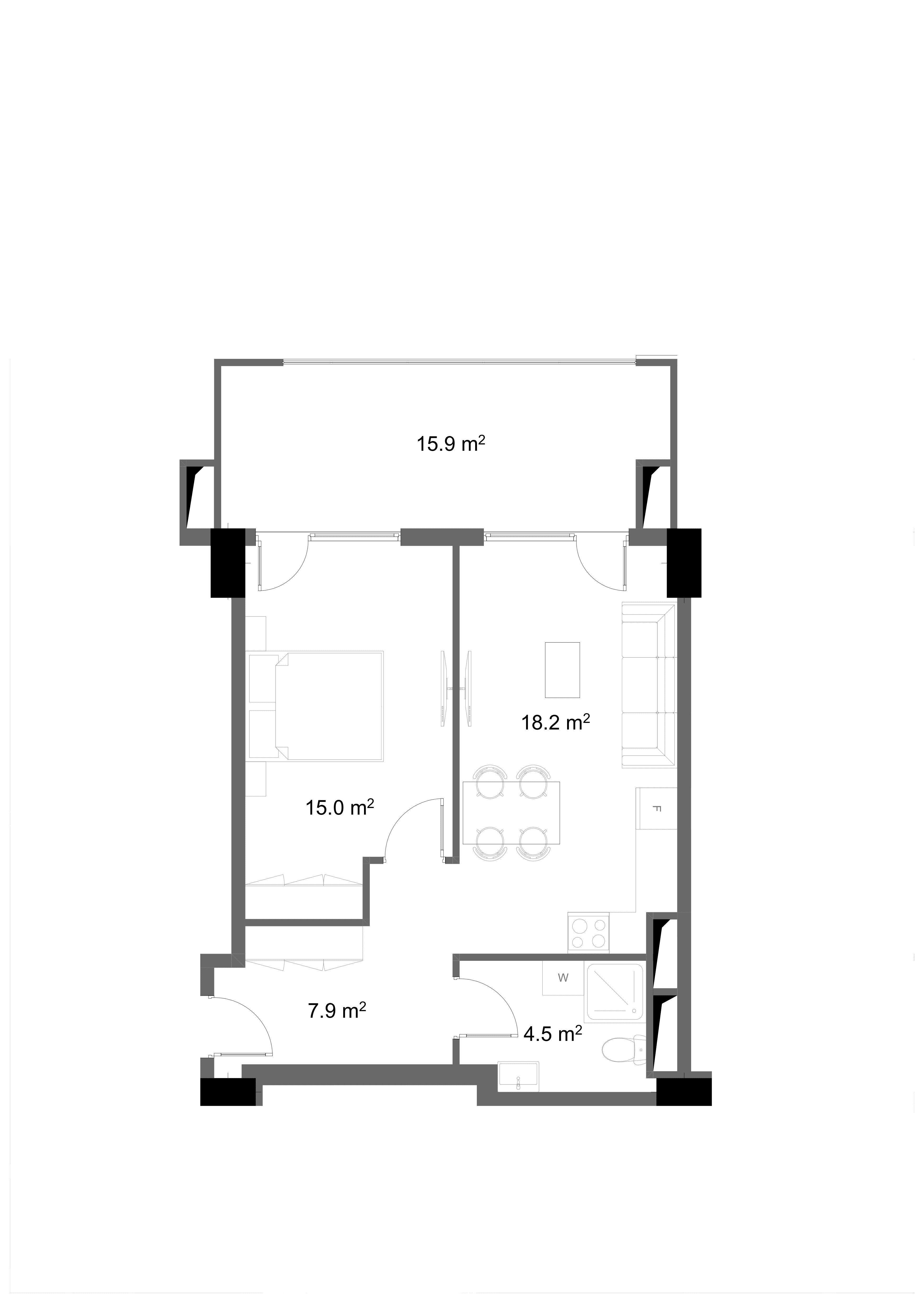 1 Bedroom 1018
