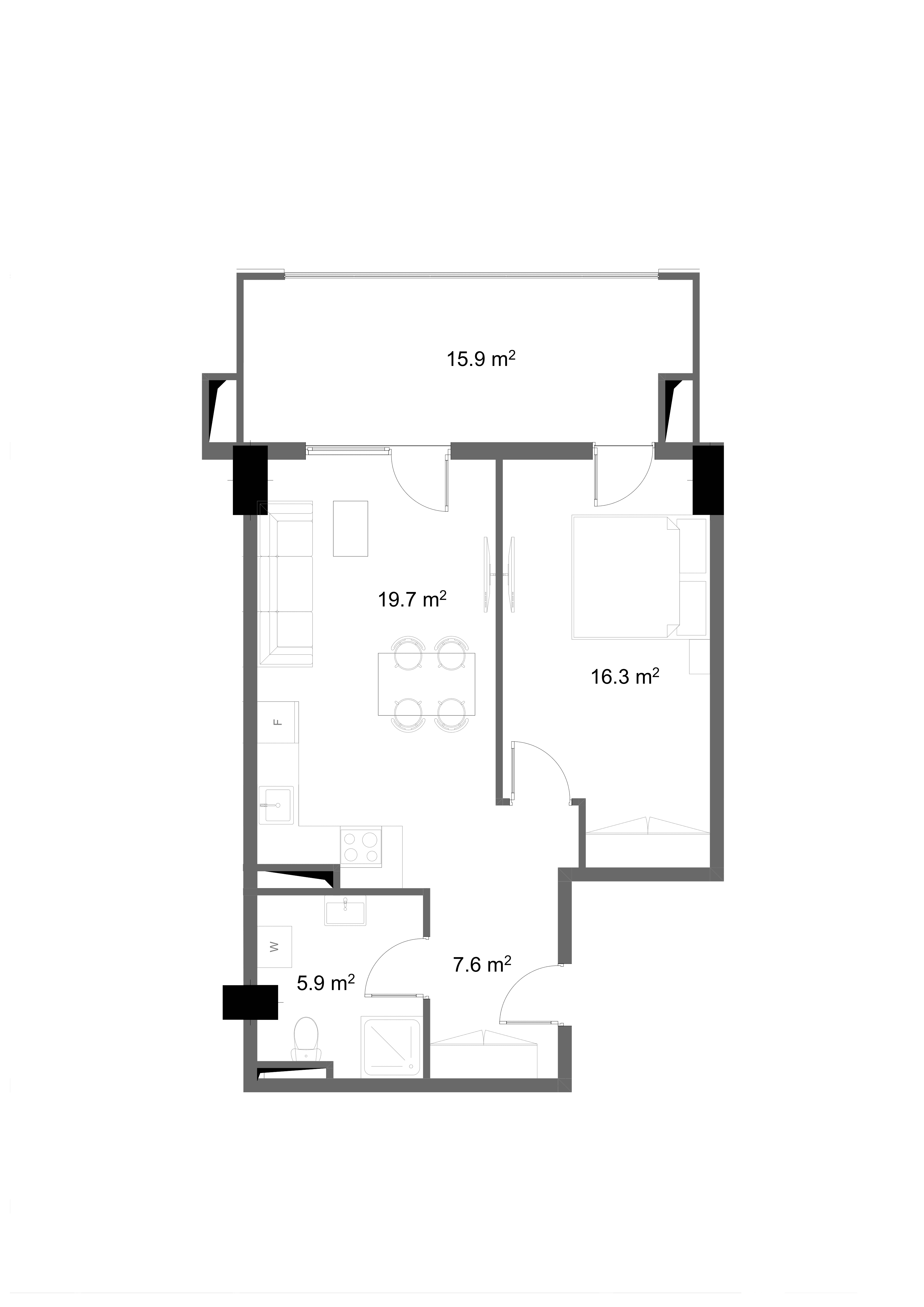 1 Bedroom 1019