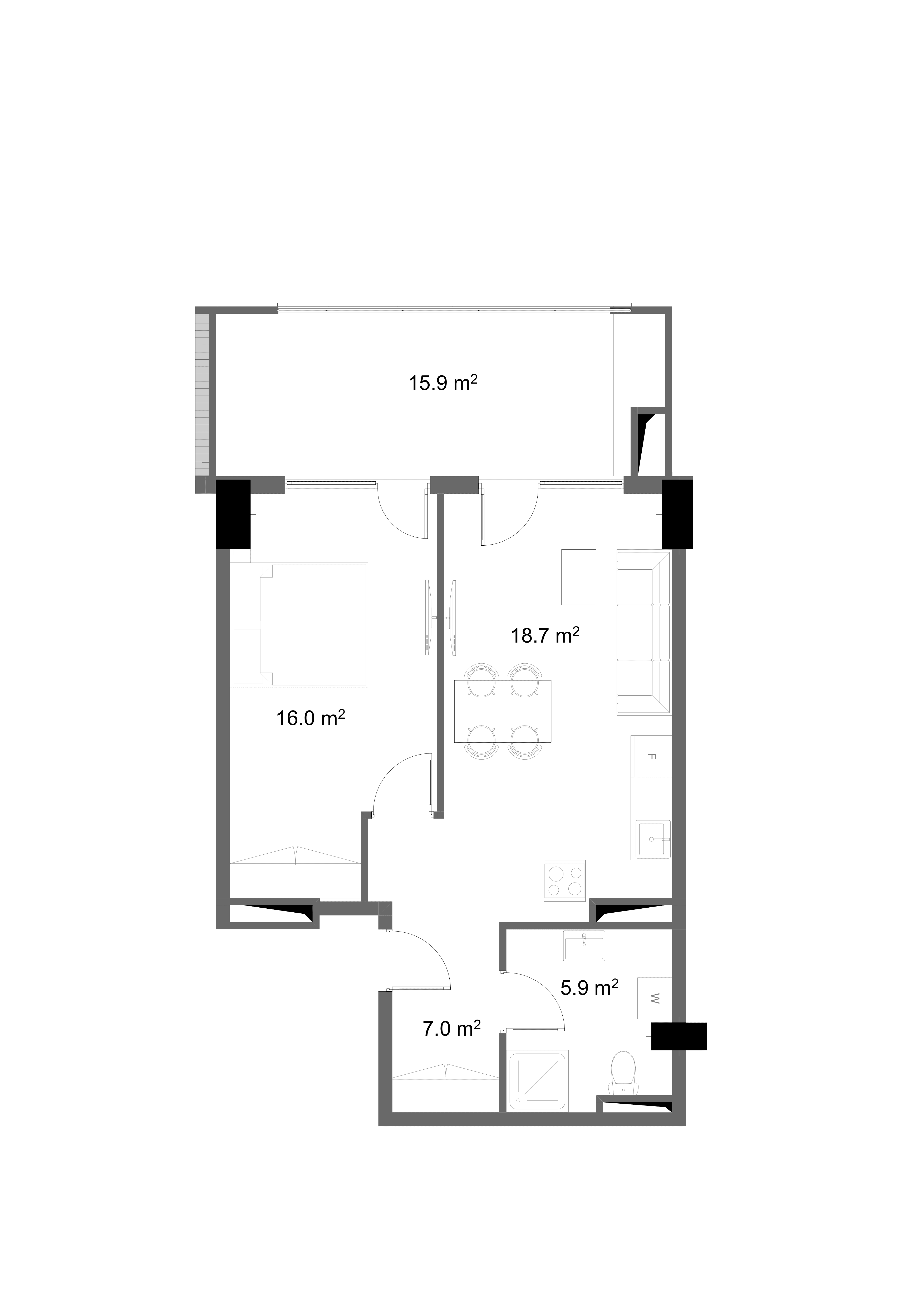 1 Bedroom 1020