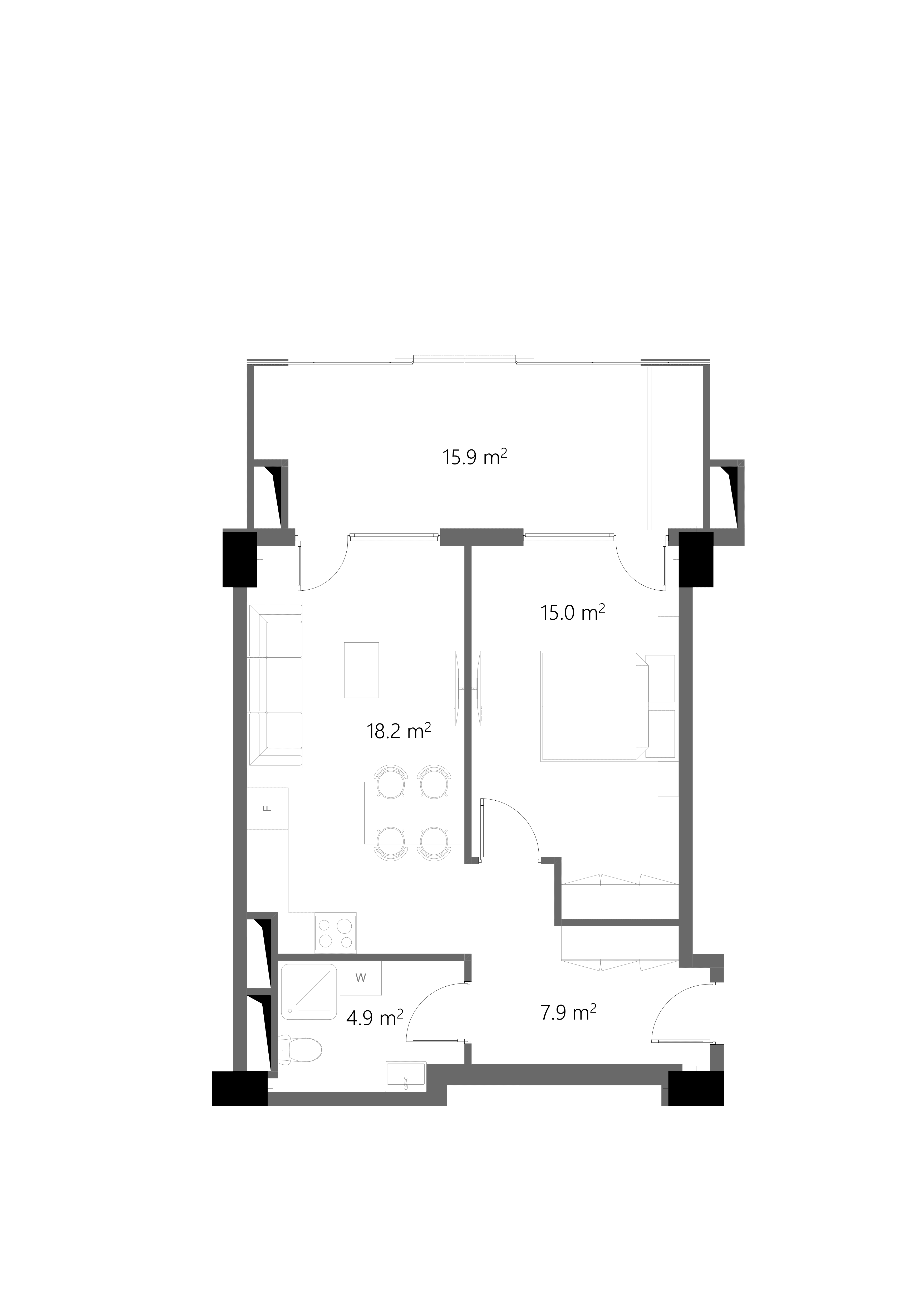 1 Спальня 1103