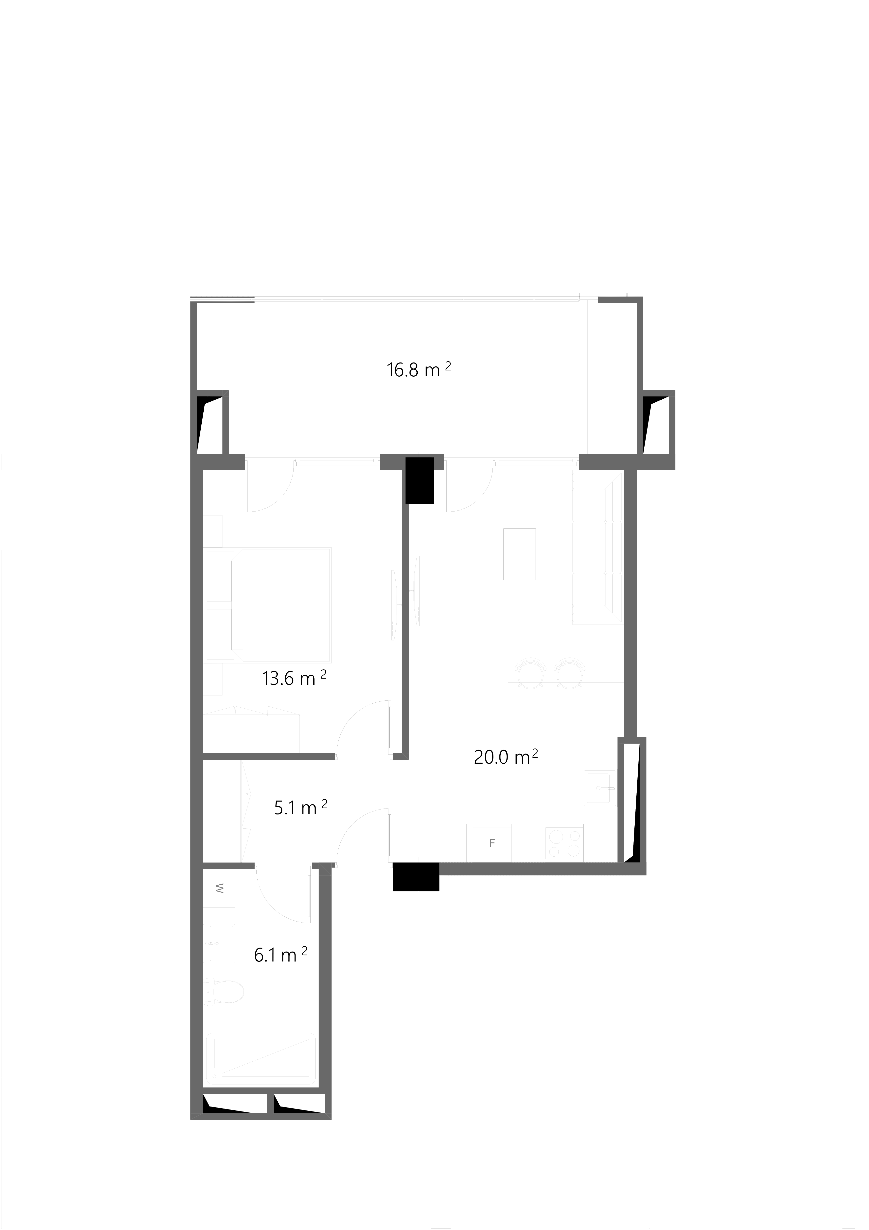 1 Спальня 1209