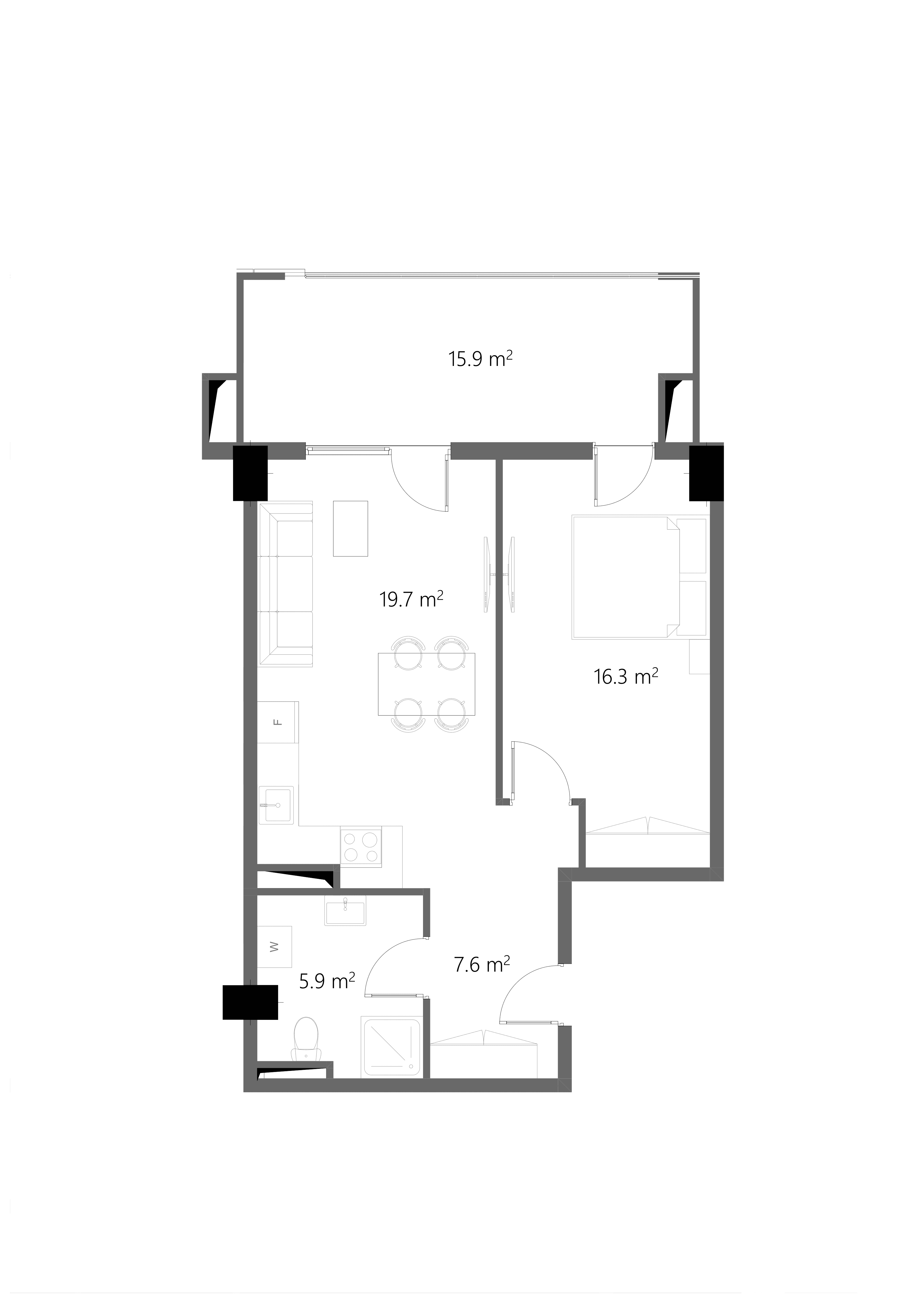 1 Спальня 1319