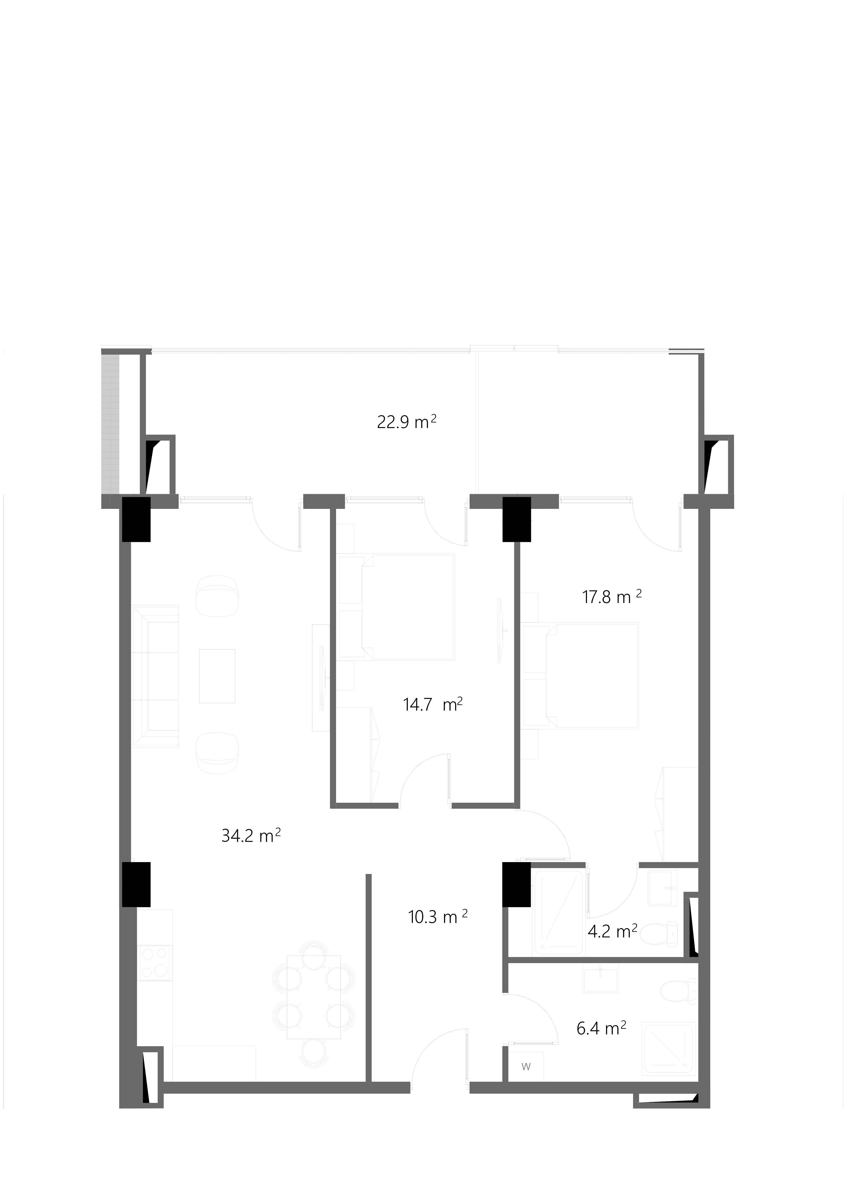 2 Спальни Большая 1410