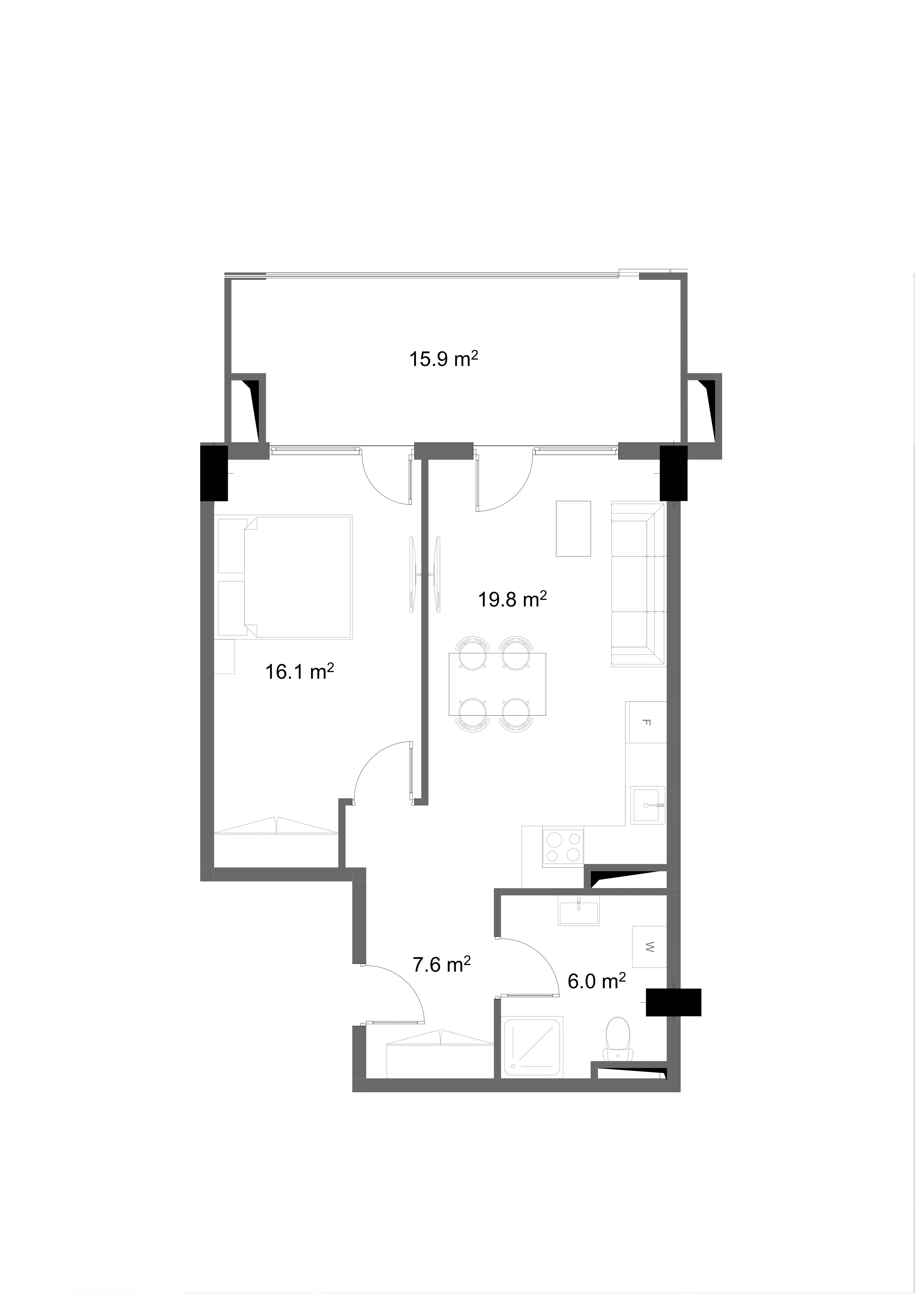 1 Спальня 2102