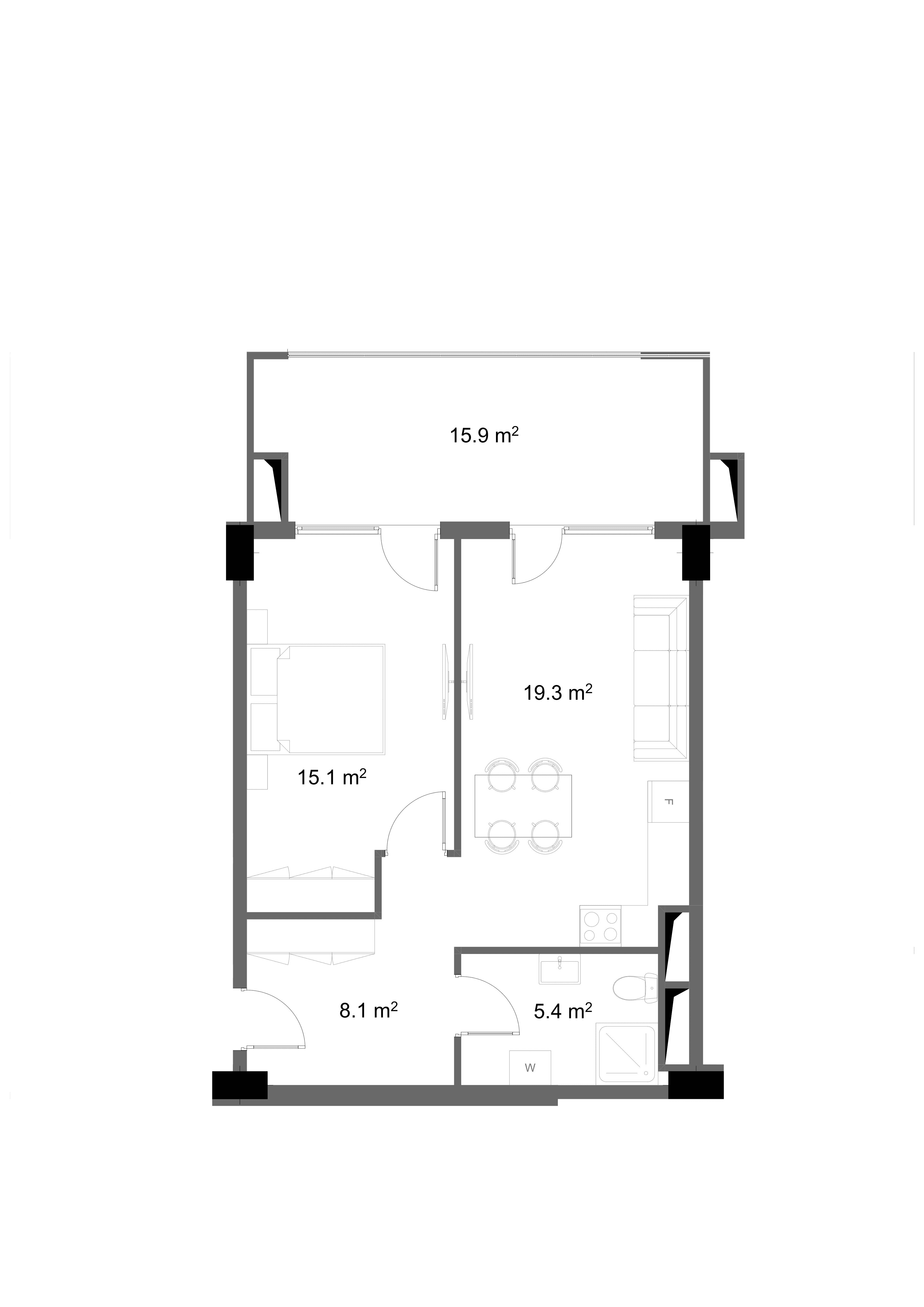 1 Спальня 2104