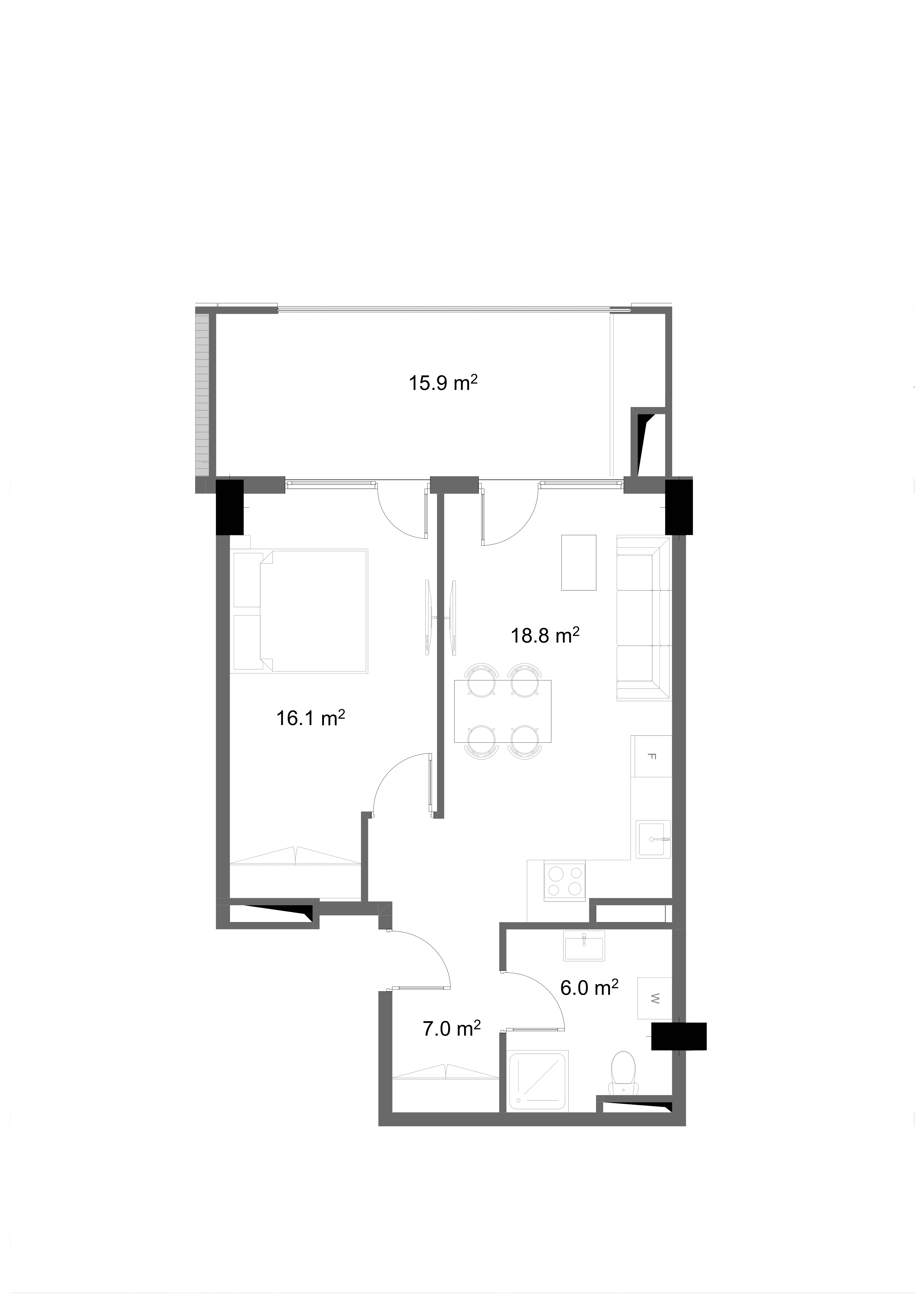 1 Спальня 2120