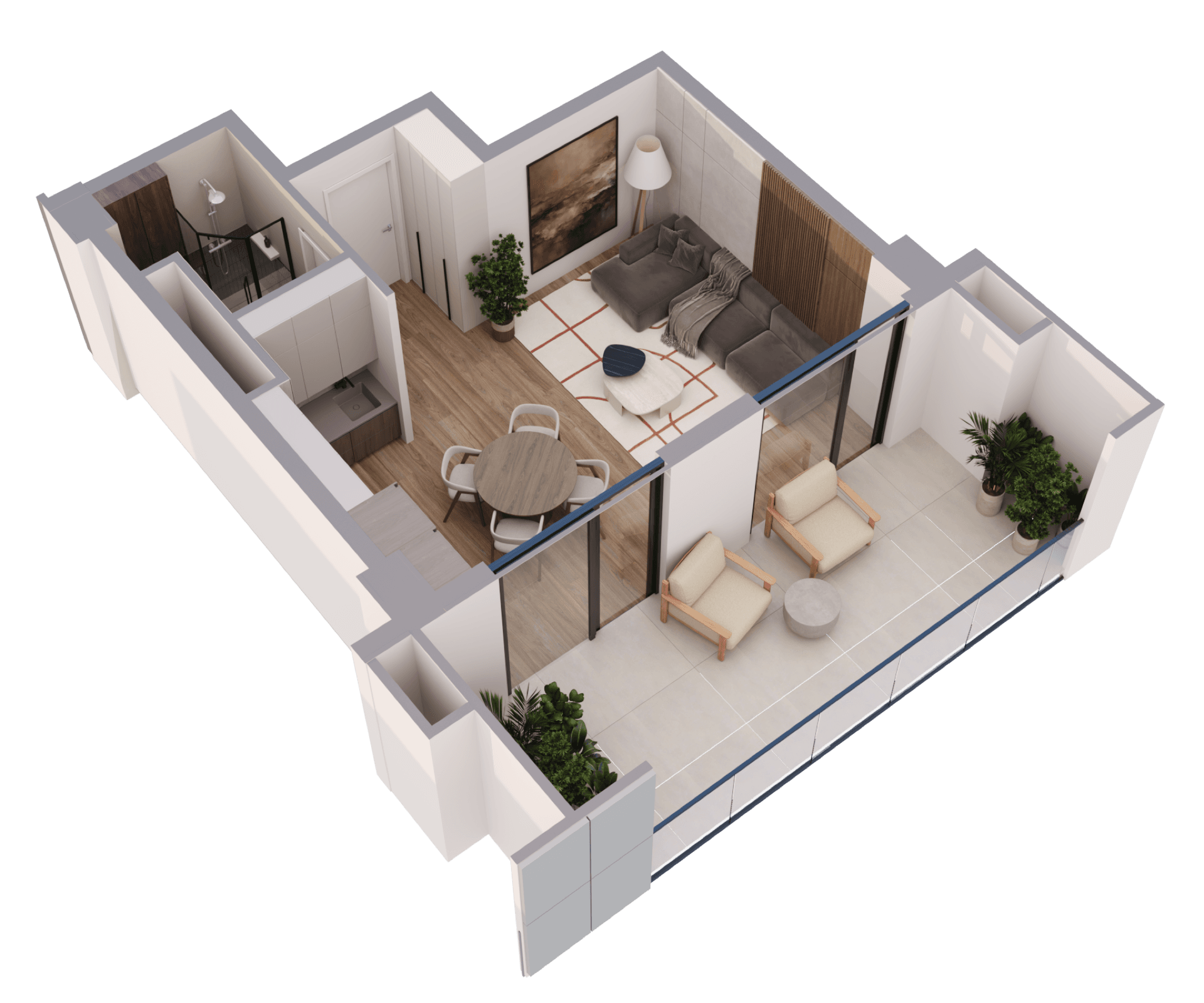 Студия apartment 1014 — 3D render