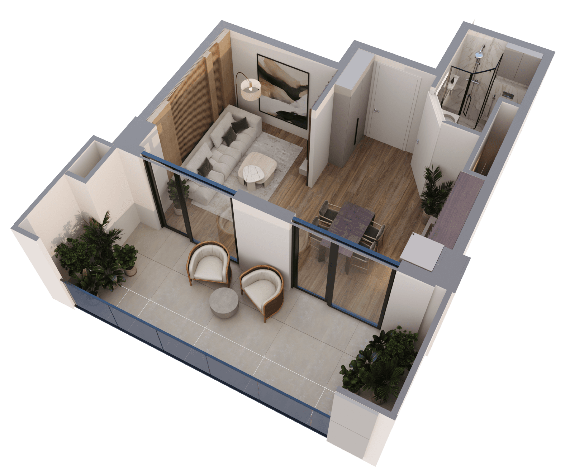 Студия apartment 1016a — 3D render