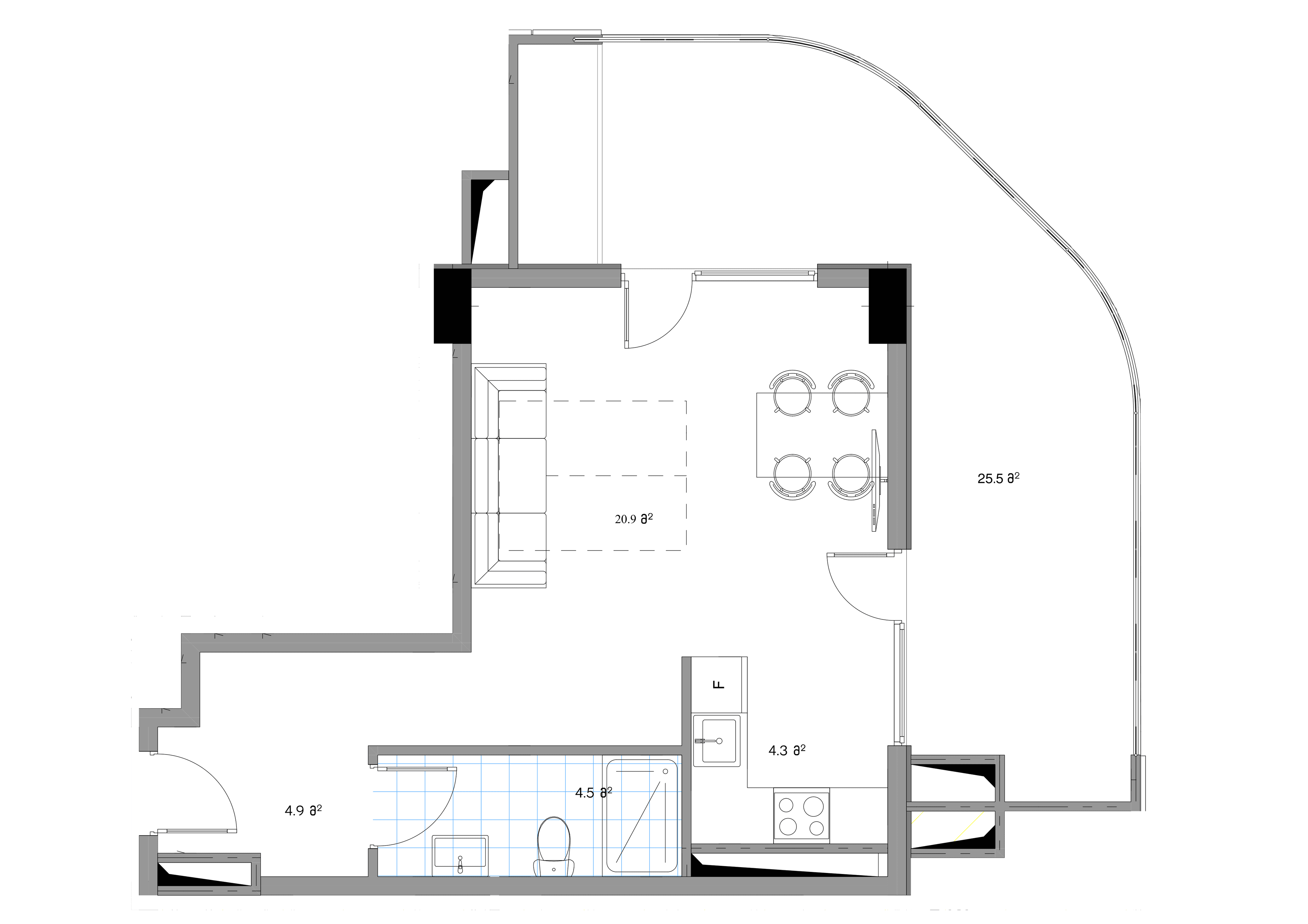 3 Спальни floor plan